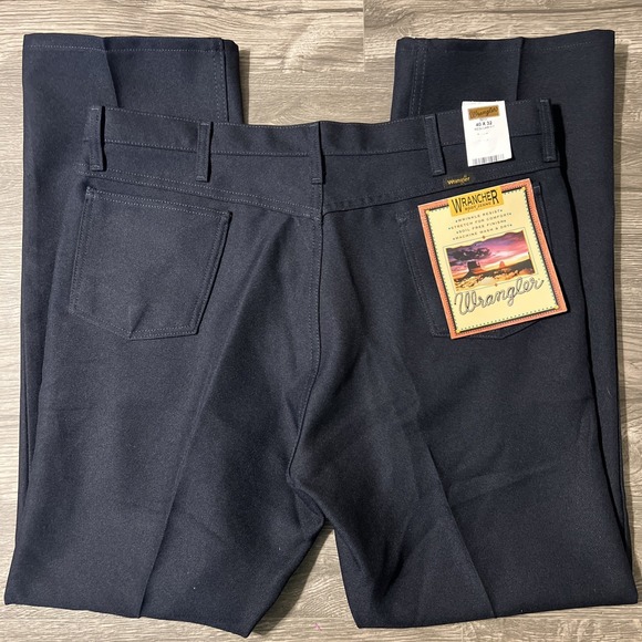 Wrangler Rancher Boot Dress Pant Jeans 82NV Navy Size 40x32, New With Tags - Picture 3 of 12